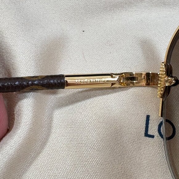 Louis Vuitton Goldtone Frame Monogram Canvas Petite Viola Pilote Sunglasses - Picture 7 of 14